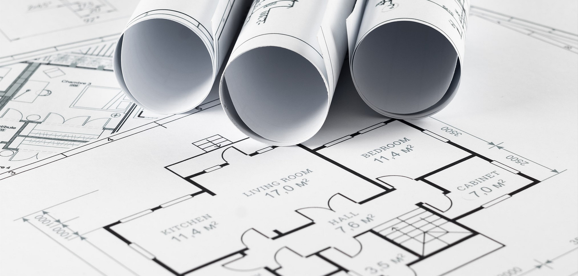 Aus Bauzeichnungen geht die Wohnfläche hervor