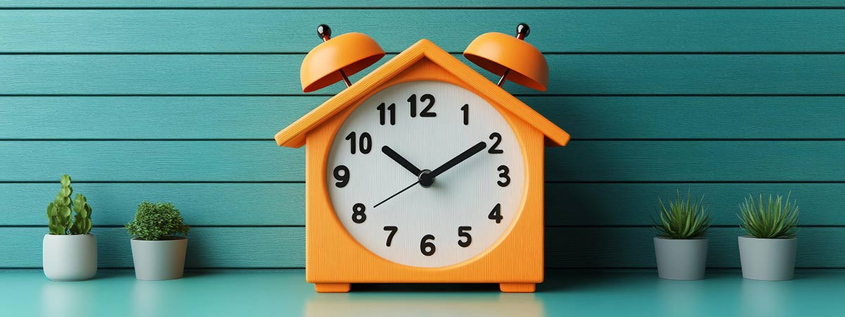 Haus als Uhr symbolisiert befristete Mietverträge