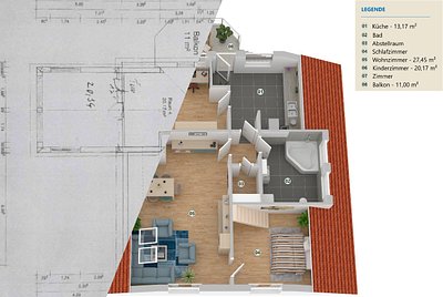 3D-Grundrisse sehe nicht nur gut aus, sie erfüllen auch einen wichtigen Zweck: Interessenten ohne gutes räumliches Vorstellungsvermögen verstehen die Immobilie und ihre Dimensionen.