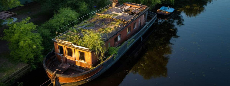 Auf dem Wasser leben: Hausboote und schwimmende Häuser