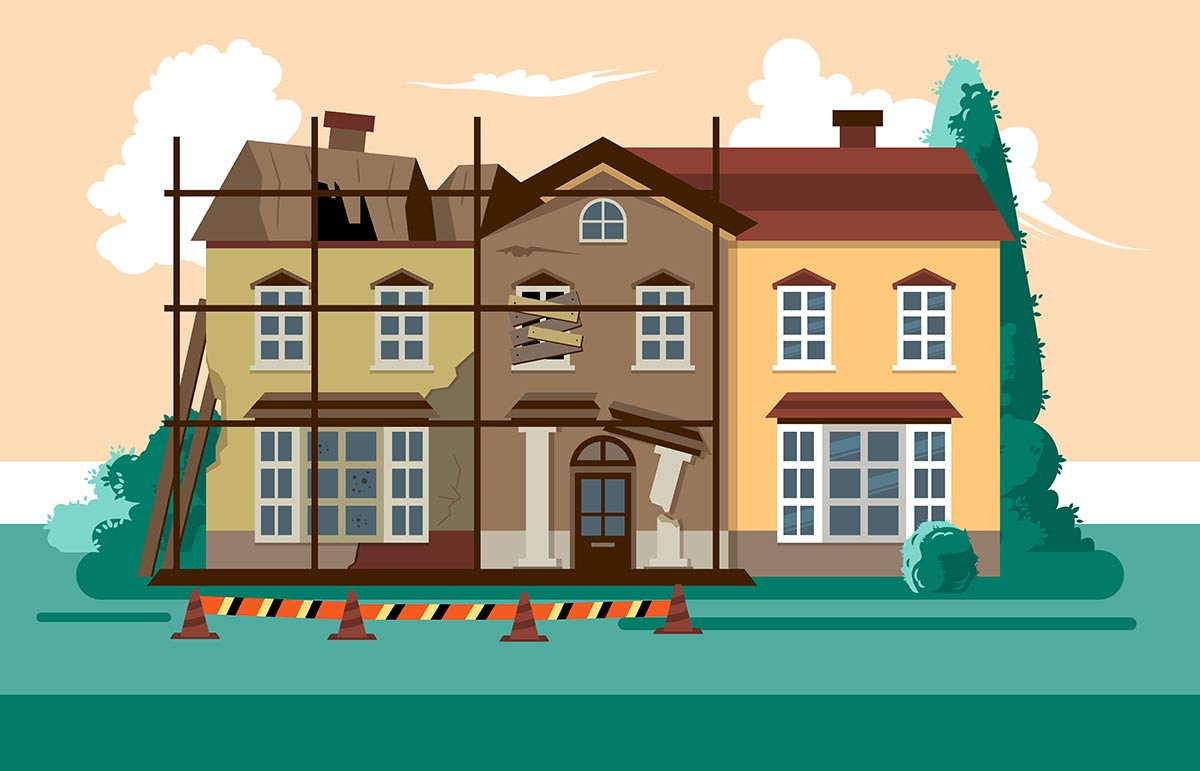 Denkmalschutz ist reizvoll - Häuserreihe mit alten Objekten