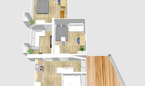 60m² Wohnung mit Dachterrasse ideal für Pärchen oder 2 er WG