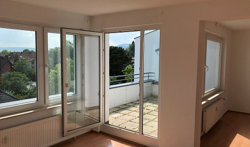 Quiet, bright 2-room apartment near Klüt, with a view of the Weser valley.