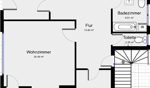 Vierzimmerwohnung mit großem Grundstück