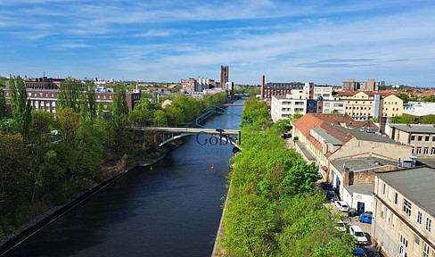 Office space with large terrace area in direct waterside location on the Teltow Canal in Berlin-Tempelhof!