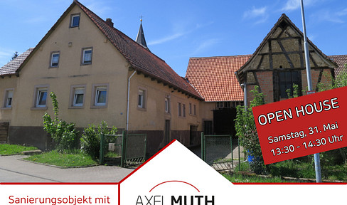 Sanierungsobjekt mit Geschichte: 
Ehemaliger Bauernhof mit Wohnhaus, großer Scheune & Innenhof