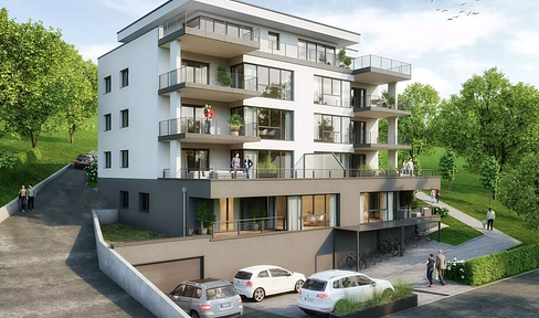 Great view - Bright apartment suitable for the elderly in a KFW 40 energy-saving house in a quiet location in the countryside