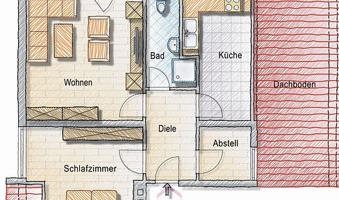 Gepflegte 2-Zimmer-Mietwohnung in Habischried