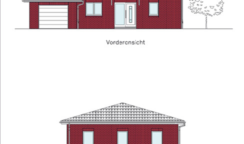 Neubauvorhaben eines Einfamilienhauses mit Garage schlüsselfertig in KFW 40