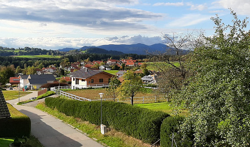 Beautiful 2-room attic apartment with panoramic views, a balcony, kitchenette, and 2 shower bathrooms for rent.