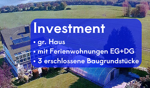 gr. Haus, 3 erschlossene Baugrundstücke, Ferienwohnung an der Ostsee Schlei Maasholm Kappeln