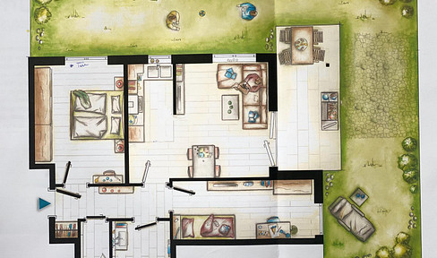 Erdgeschoss 3 Zi. Wohnung mit Garten, TG und Stellplatz BJ 2020