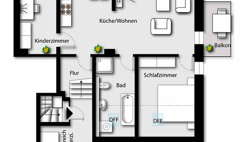 Attraktive 3,5-Zimmer-Wohnung mit Balkon in Rabenau