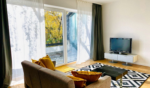 Stylish, fully furnished apartment with its own parking space just outside Düsseldorf