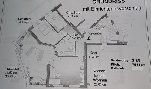Wohnen mit großem Balkon in 3 -Zimmer Wohnung in Rheine