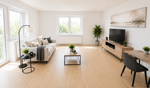 Sunny 2-room apartment near Freiburg | Southwest-facing balcony | Bathroom with natural light | Available immediately.