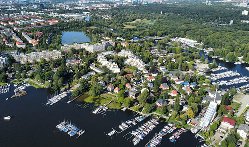 Scharfe Lanke, water view, green, quiet, bright