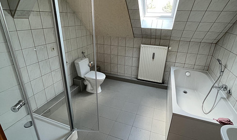 Bright attic apartment with modern bathroom