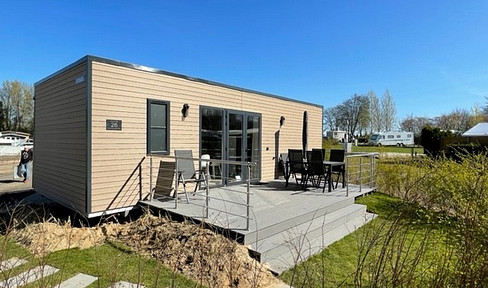 Modern vacation home/mobile home with top yield & near Scharbeutz/Haffkrug, close to the beach on the Baltic Sea