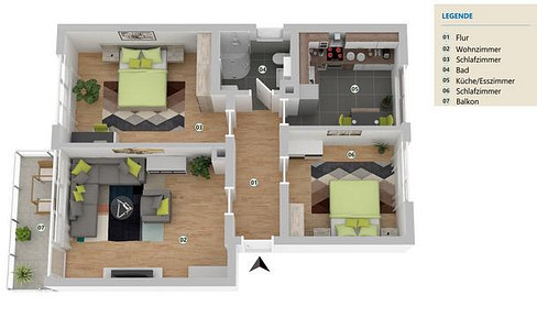 +++Lichtdurchflutete 3 Zi.-Wohnung+++Balkon u. Stellplatz+++ In Sel.-Frhsn.+++