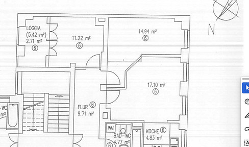 ab 1.5.25: tolle 3-Zi-Whg im 1. OG mit Balkon, Boden Fischgrät neu