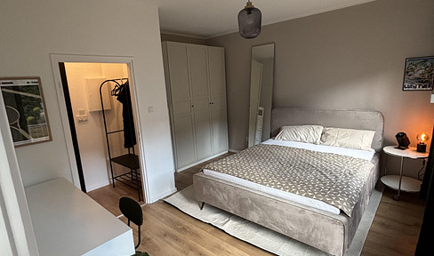 Including electricity, heating, internet: Furnished 1-room apartment in the basement in Nuremberg (Schoppershof)