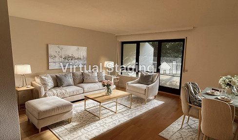 Gepflegte, zentral gelegene 2-Zimmer-Hochparterre-Wohnung mit Terrasse u. TG-Stellplatz