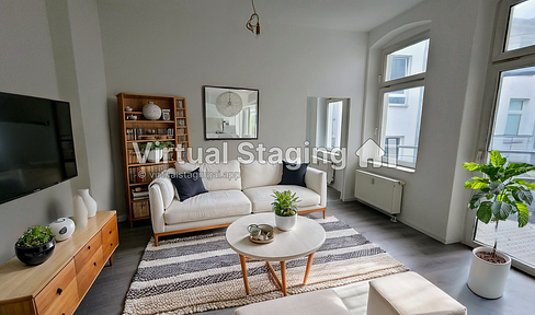 Charmante 3-Zimmer-Altbauwohnung mit Balkon und offener Wohnküche, EBK