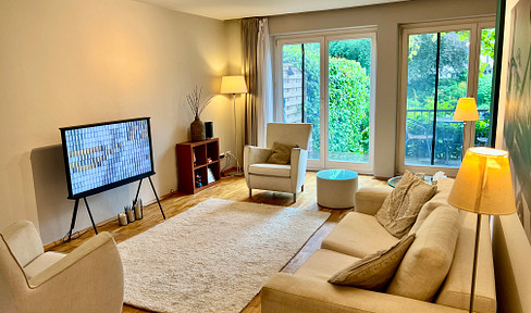 Modern, fully furnished apartment with garden in Hamburg-Marienthal