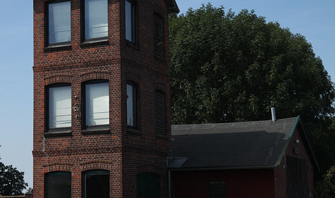 Old fire department tower on the Elbe dike near Hamburg