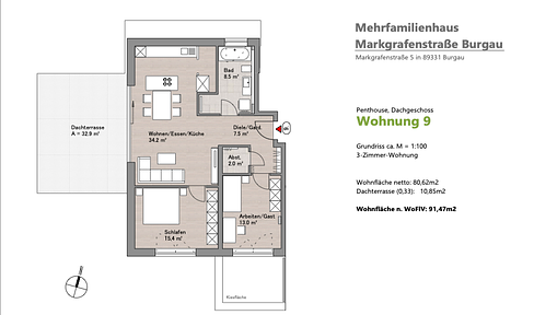 Penthouse-Wohnung in Burgau