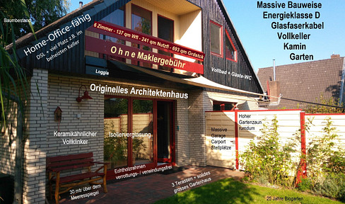 In  Hamburgs Nähe im soliden Architektenhaus Leben auf dem Lande mit (möglichem) Home-Office