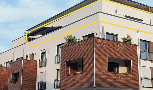 Prov.frei!-Hochwertige 3-Zi.-Terrassenwohnung mit großer Dachterrasse, Küche, zentral