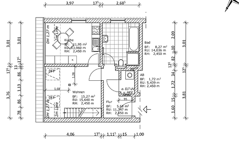 3-Raum Wohnung mit großer Dachterrasse