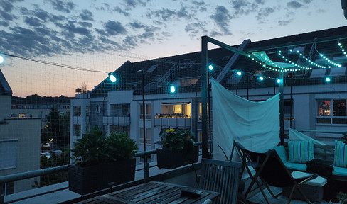 Duplex apartment 3 rooms with large balcony, bathroom with window shower + bathtub + guest WC