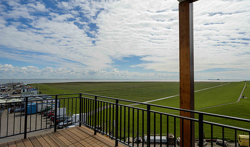 Living with a panoramic view of the North Sea: Pellworms new-build vacation apartment with a view of the sea near Sylt