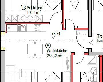 "gekühlte"Neubauwohnung DG 2 Zimmer im Niedrigenergiehaus_Fotos folgen