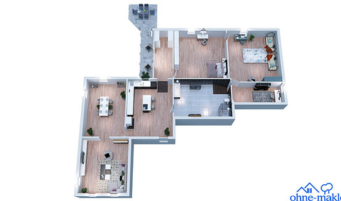 Attraktive Wohnung im Landhausstil in einem liebenswerten 3-Familienhaus, Veranda, Gartenanteile