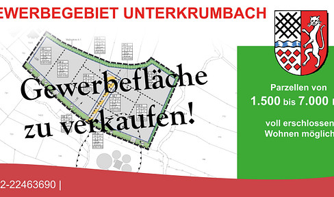 Gewerbegrundstück 1500m2 voll erschlossen, Wohnen mit möglich
