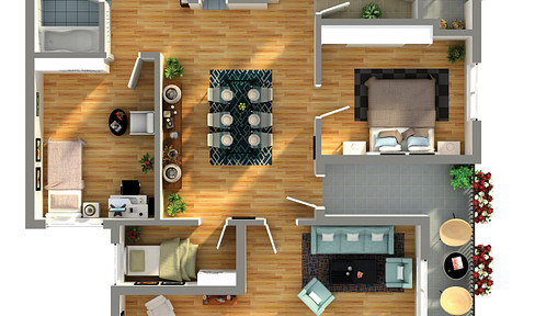 Family-friendly condominium with 3.5 rooms and two balconies