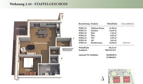 2 room STG new build condominium 2.44