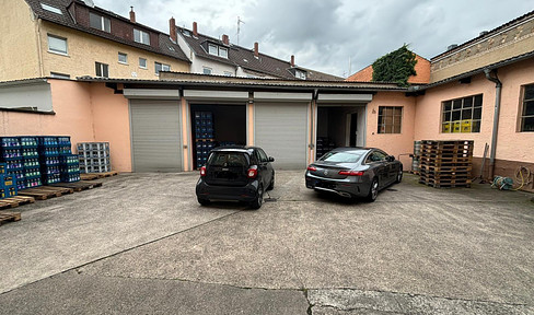 Warehouse + storage space / 4 garages + office in a central location in Mainz-Kastel