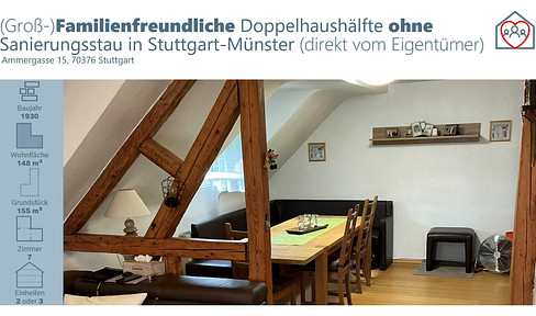 (Large) family-friendly DHH in Stuttgart Münster - WITHOUT renovation backlog