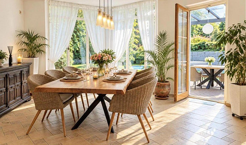Großes Haus direkt an der BIS mit Garten, Pool und Sauna (teilmöbeliert)