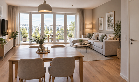 New construction - charming 2-room apartment with a large balcony.