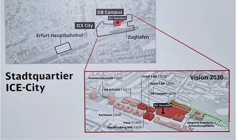 Versatile development (mixed-use area) Building plot at ICE-City-Erfurt