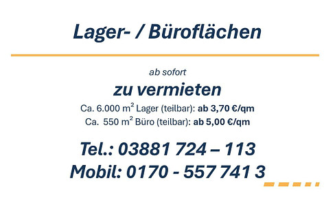 Lager-/ Büroflächen in Grevesmühlen zu vermieten