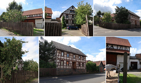 Farmhouse with outbuildings, located in the Vogelsberg region.