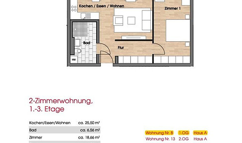 -modern & barrier-free 2-room apartment with balcony and underground garage