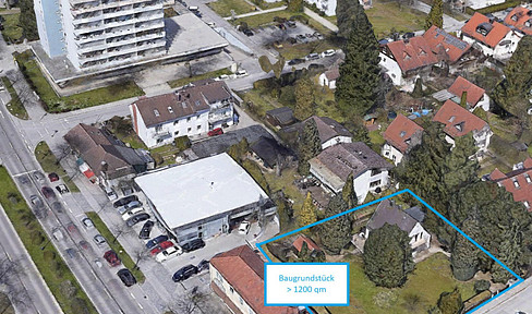 Bauträgergrundstück Waldtrudering, 2 MFH genehmigt, ca.1550 m² BGF / 1.098 m² GF, provisionsfrei